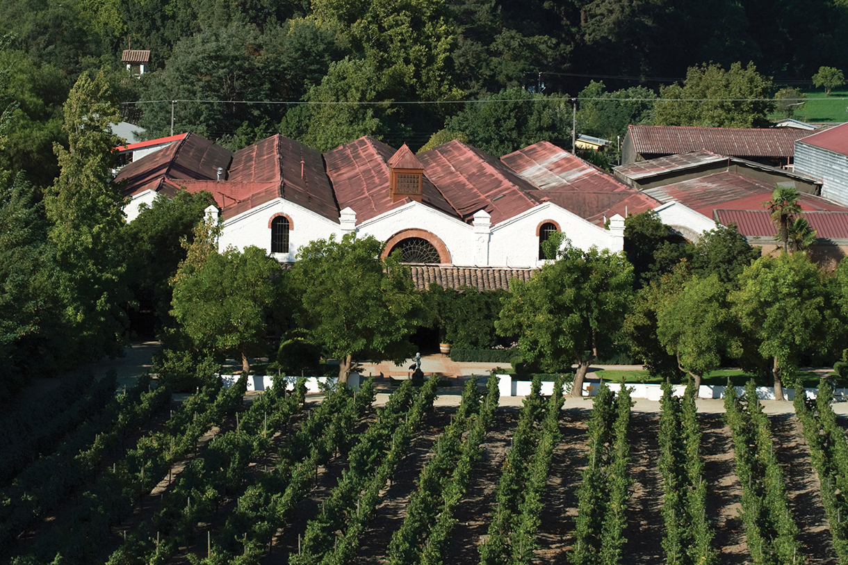 Winery estate surrounded by mountains and vineyards